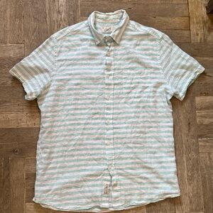 Grayers Linen Button Shirt Size Large Short Sleeve